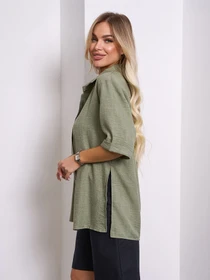 Сорочки ISSA Plus модель 15155_оливковый Фото