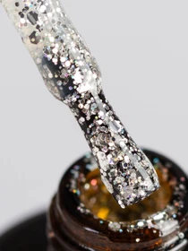 Гель-лак GLOSS Shine 411, сріблястий, голографічний мікроблиск та блискітки Shine GLOSS COMPANY модель 4823271402863 Фото