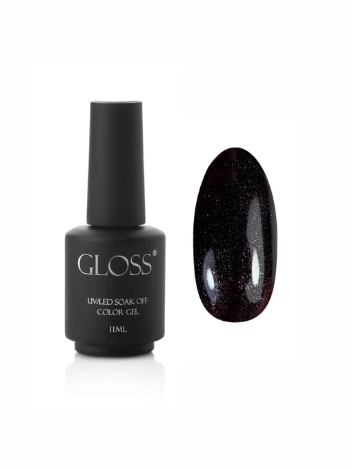 Гель-лак GLOSS Shine 417, темно-сливовый с микроблеском. Shine GLOSS COMPANY модель 4823271402351 Фото