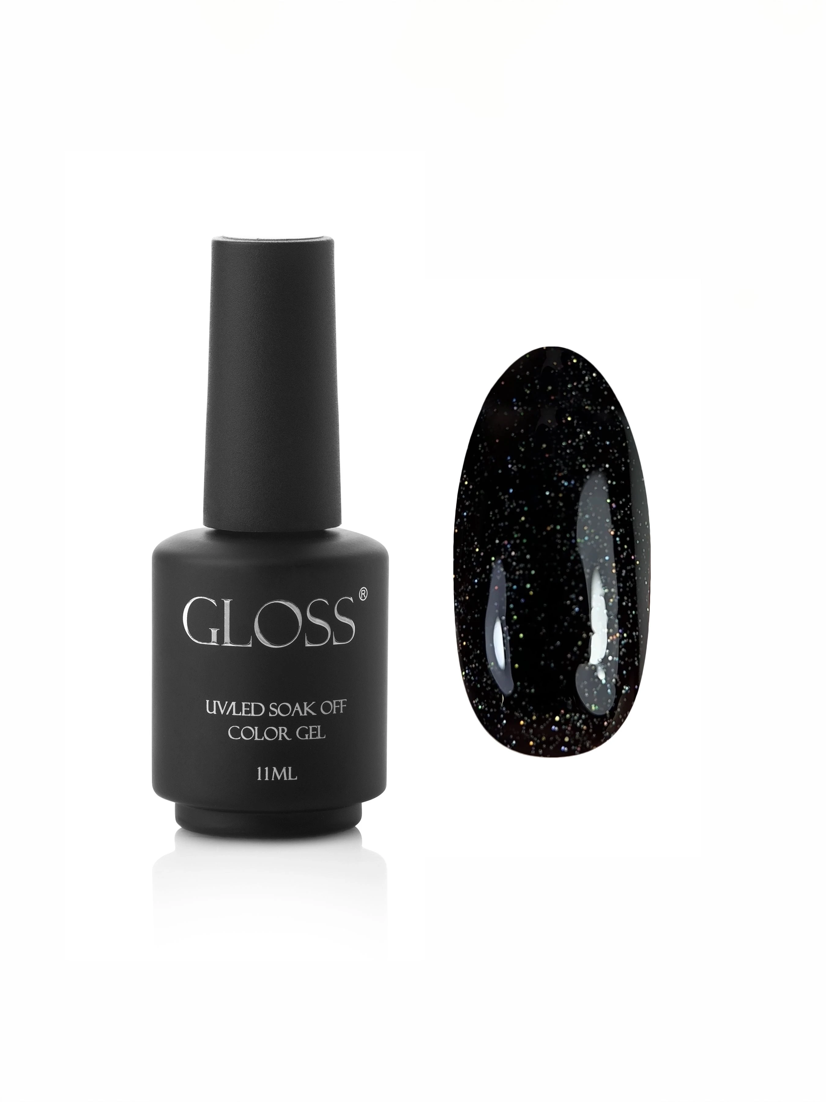 Гель-лак GLOSS Shine 418, чорний з мікроблиском GLOSS COMPANY Shine, чорний