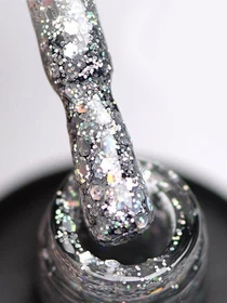 Гель-лак GLOSS Shine 420, серебристый с голографическими блестками Shine GLOSS COMPANY модель 4823271401019 Фото