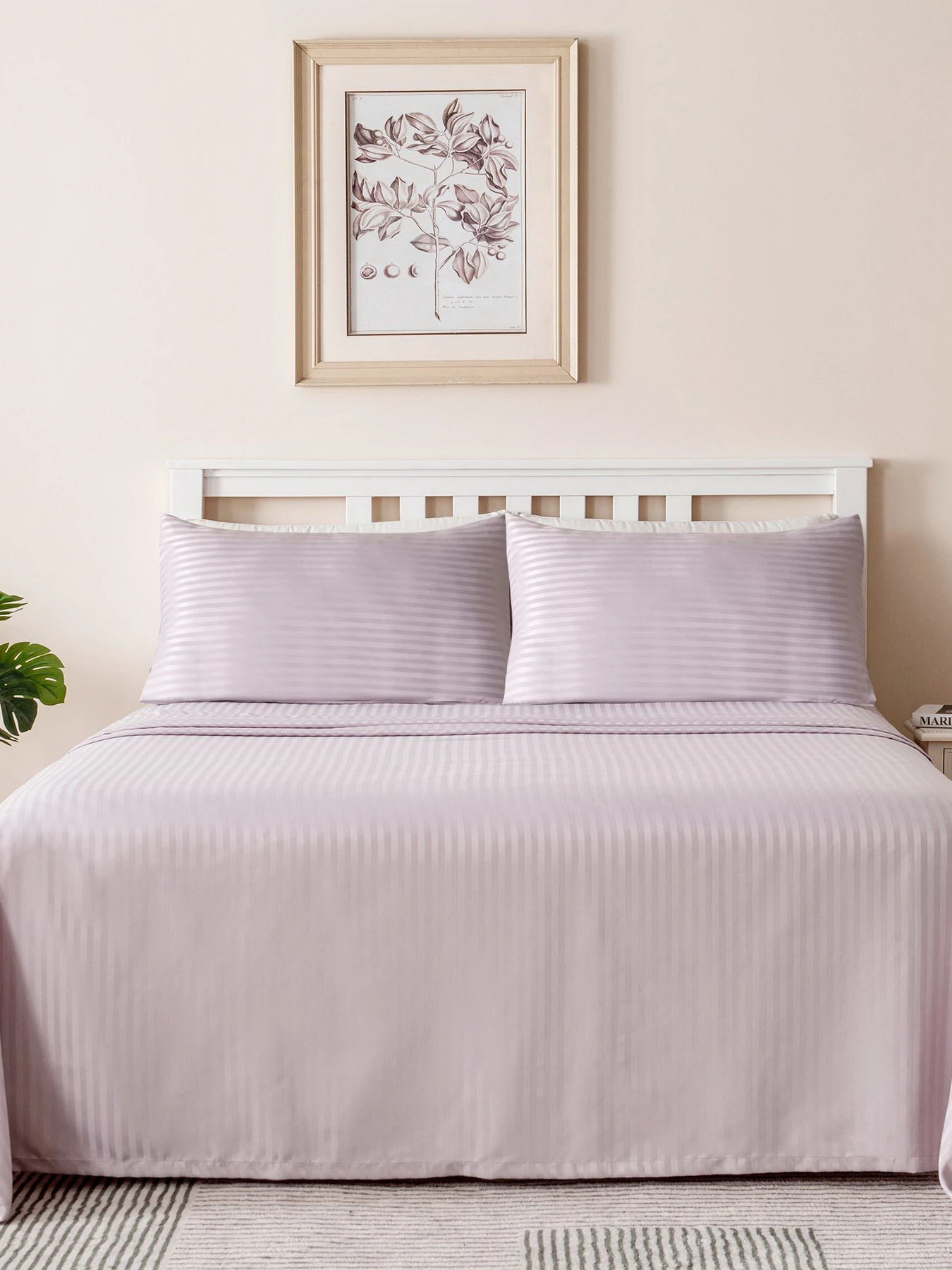 Комплект Постільної Білизни Страйп Сатин Soft Lilac Vital Textile модель SP1.5-4 Комплект Постільної Білизни Страйп Сатин Soft Lilac Vital Textile модель SP1.5-4 Фото