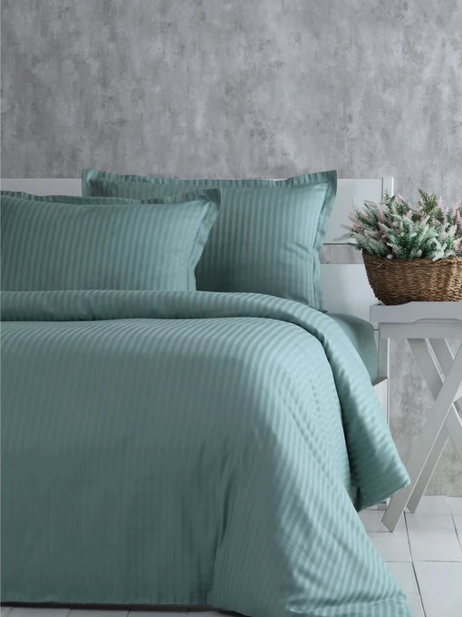 Комплект Постельного белья Страйп Сатин Sage Vital Textile модель SP1.5-6 Фото