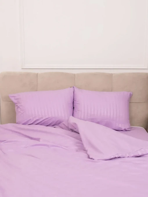 Комплект Постельного белья Страйп Сатин Lilac Vital Textile модель SP1.5-7 Фото