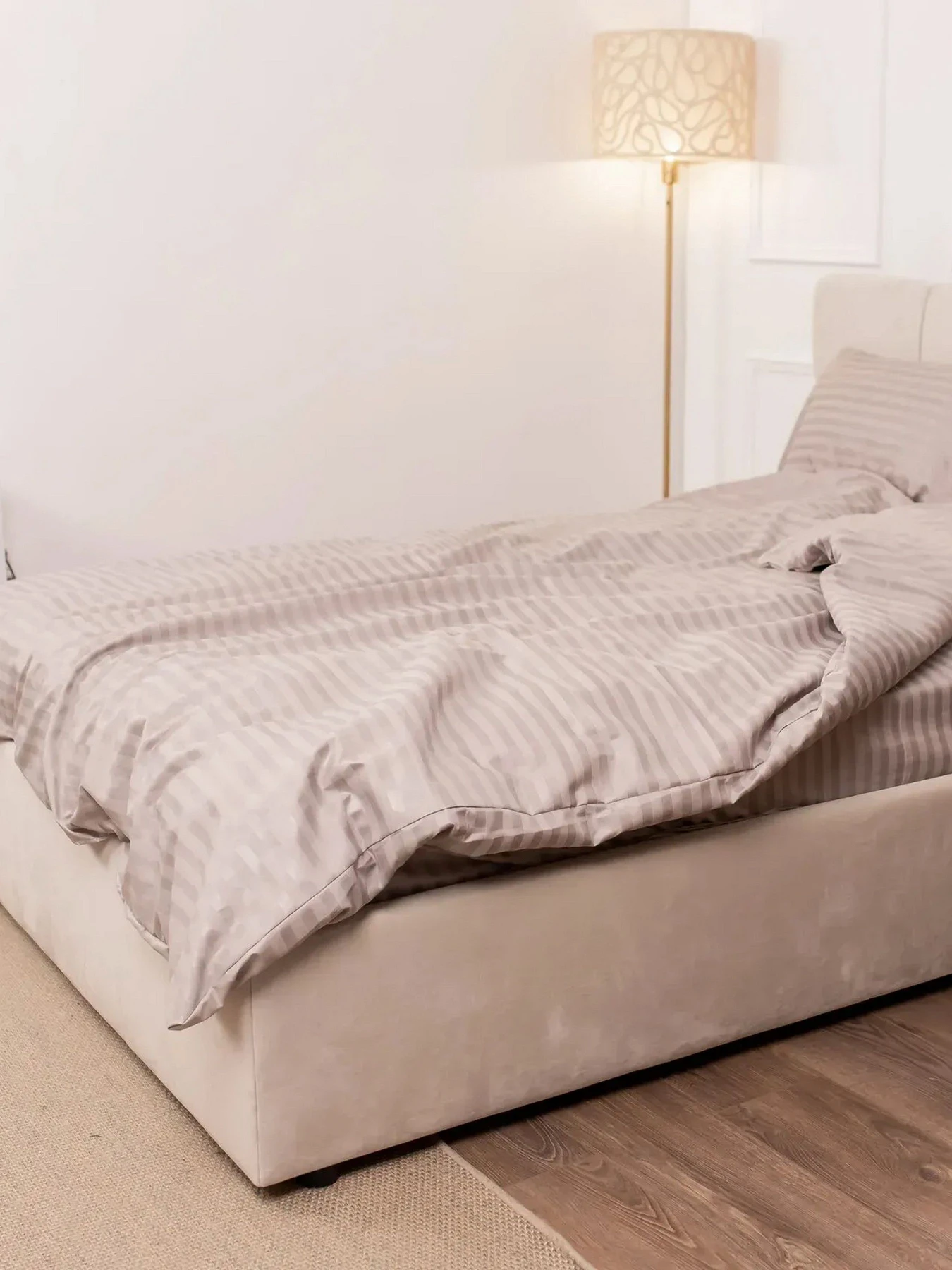 Комплект Постельного белья Страйп Сатин Grey Vital Textile модель SP1.5-10 Комплект Постельного белья Страйп Сатин Grey Vital Textile модель SP1.5-10 Фото