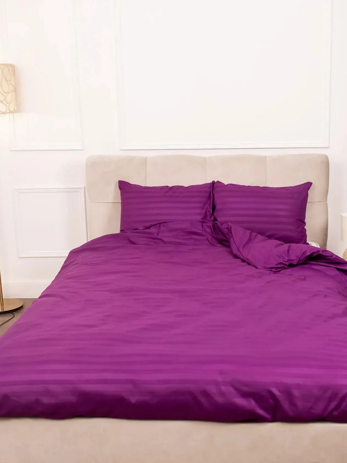 Комплект Постільної Білизни Страйп Сатин Dark Violet Vital Textile модель SP1.5-11 Комплект Постільної Білизни Страйп Сатин Dark Violet Vital Textile модель SP1.5-11 Фото