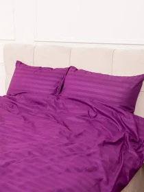 Комплект Постільної Білизни Страйп Сатин Dark Violet Vital Textile модель SP1.5-11 Фото