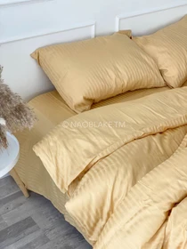 Комплект Постільної Білизни Страйп Сатин Gold Vital Textile модель SP1.5-15 Фото
