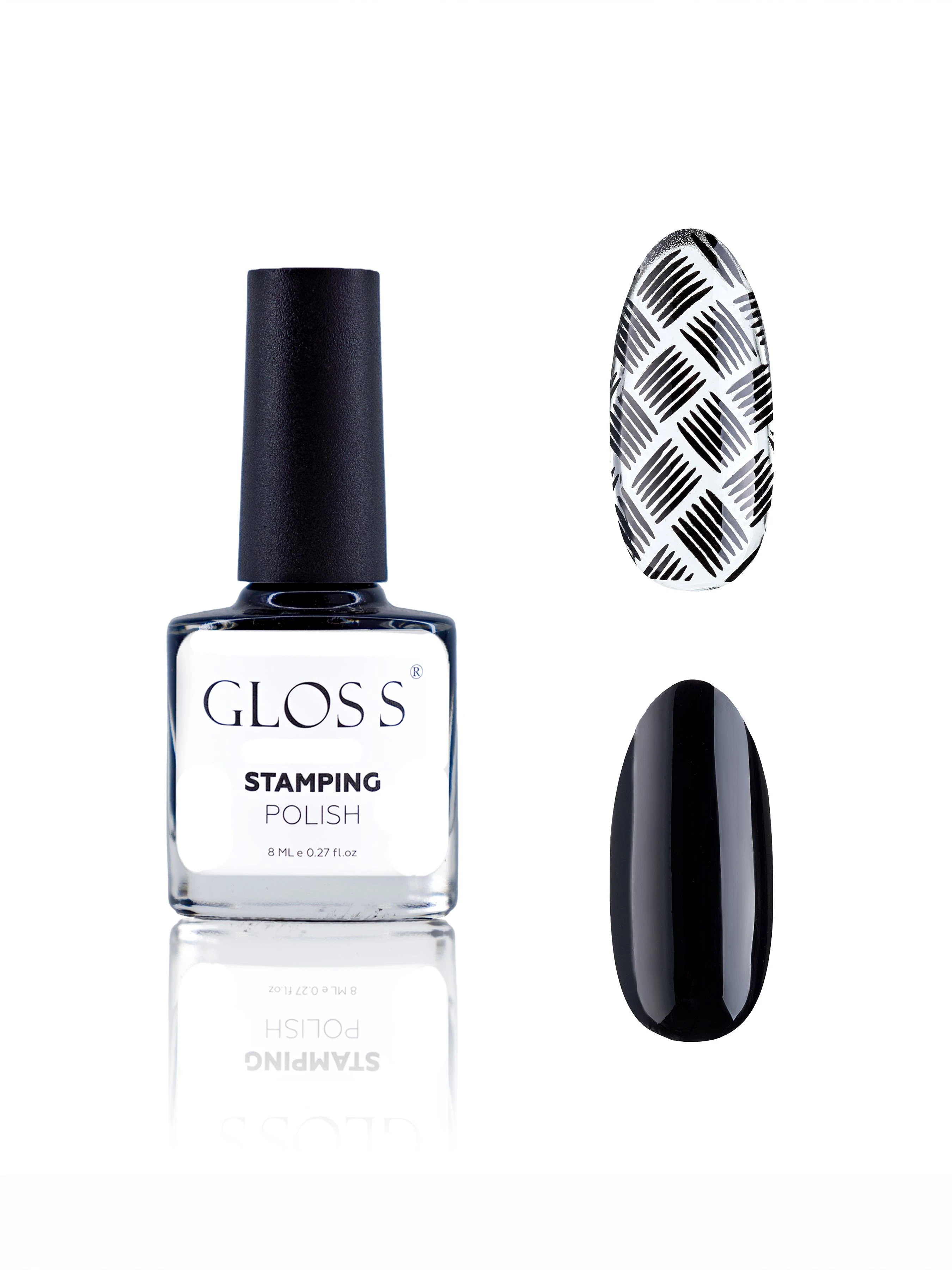 Лак для стемпінгу GLOSS Stamping polish 01, чорний GLOSS COMPANY Лак для стемпінгу, чорний
