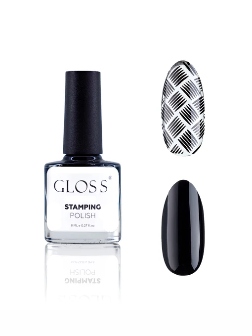 Лак для стемпінгу GLOSS Stamping polish 01, чорний Лак для стемпінгу GLOSS COMPANY модель 4823271409671 Фото