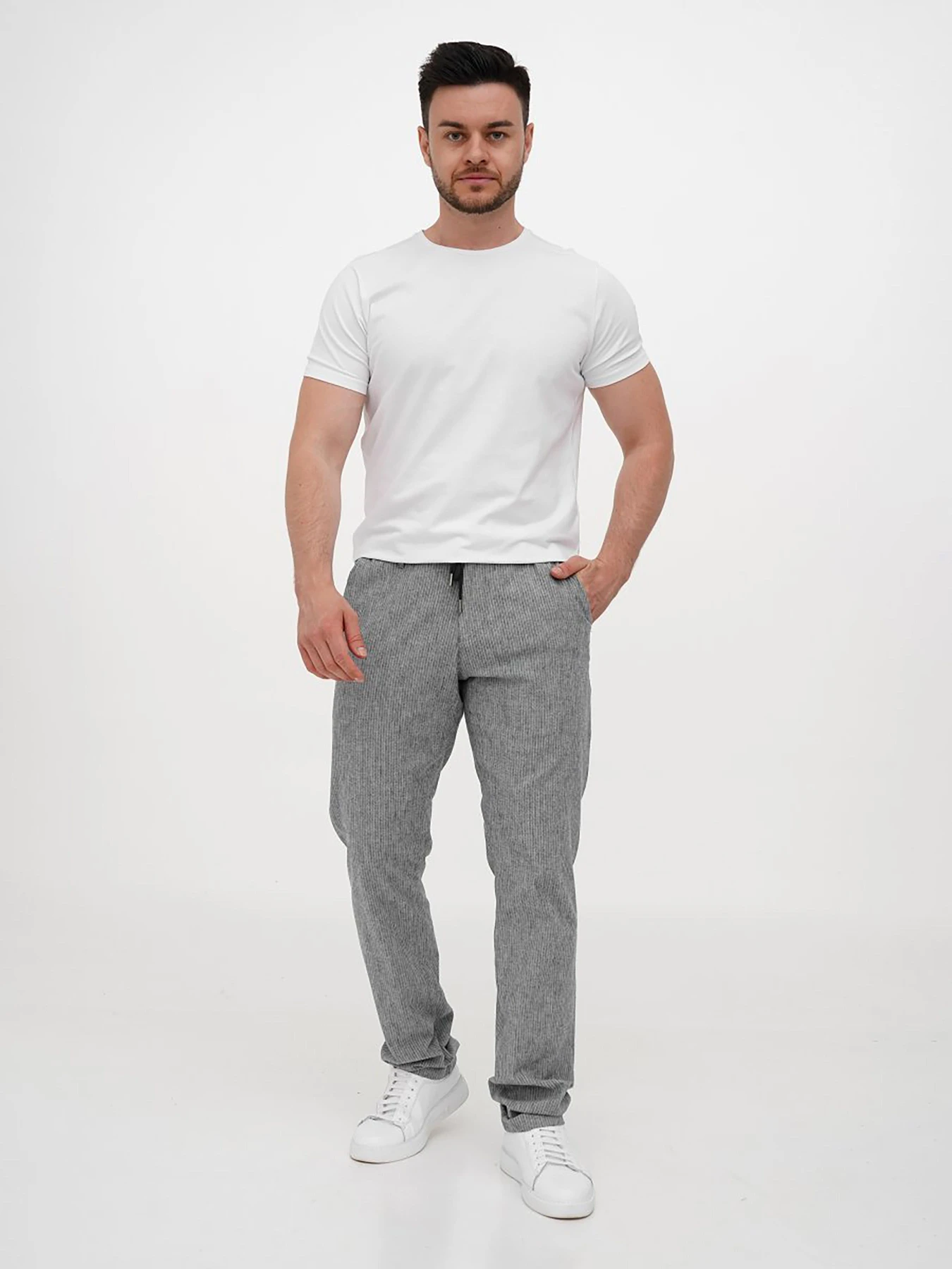 Брюки Trend Collection модель TC12123GreyWhiteSHTN Брюки Trend Collection модель TC12123GreyWhiteSHTN Фото