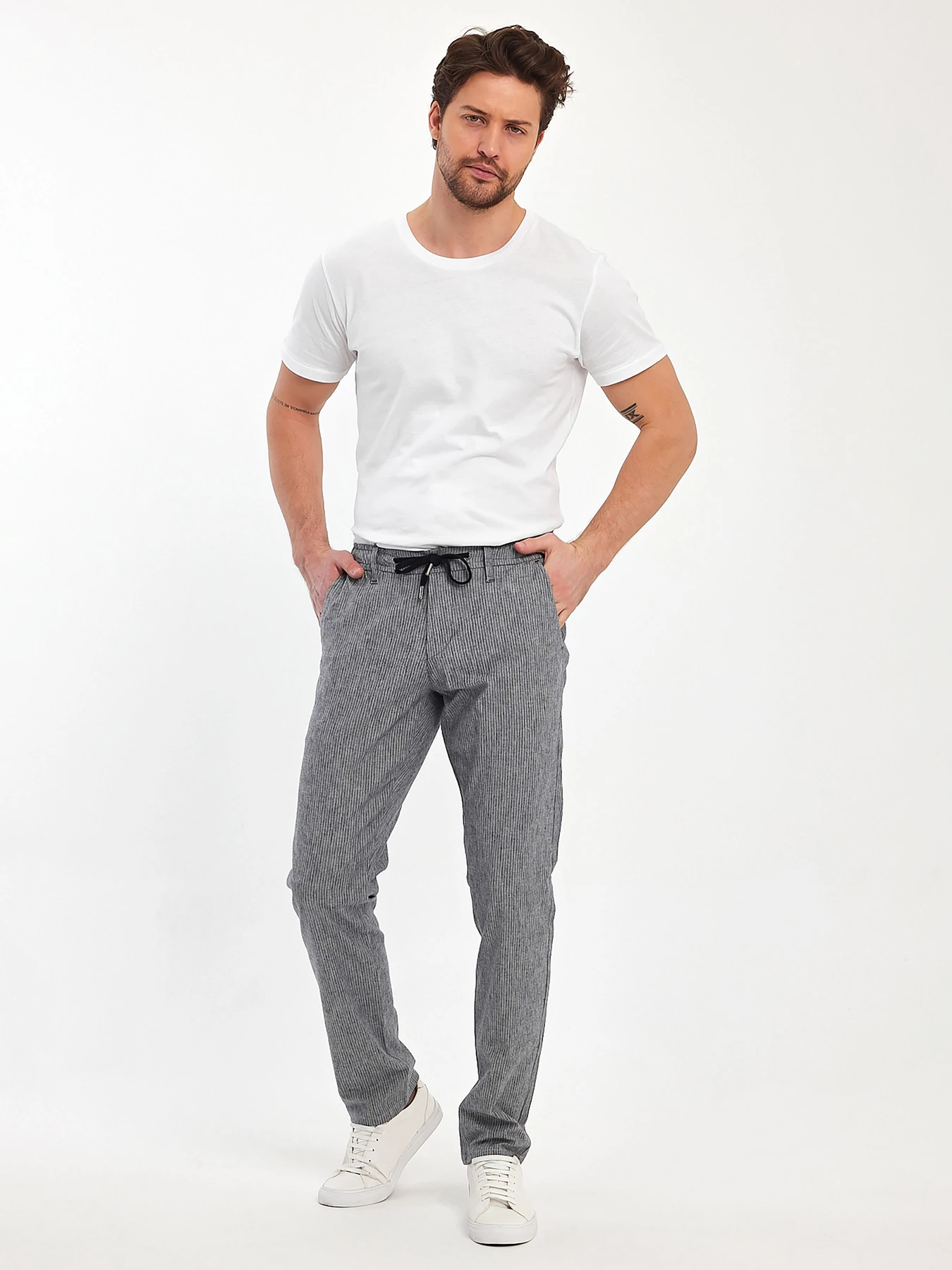 Брюки Trend Collection модель TC12122GreyWhiteSHTN Фото