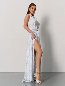 Платья ISSA Plus модель 15167_белый_голубой Фото