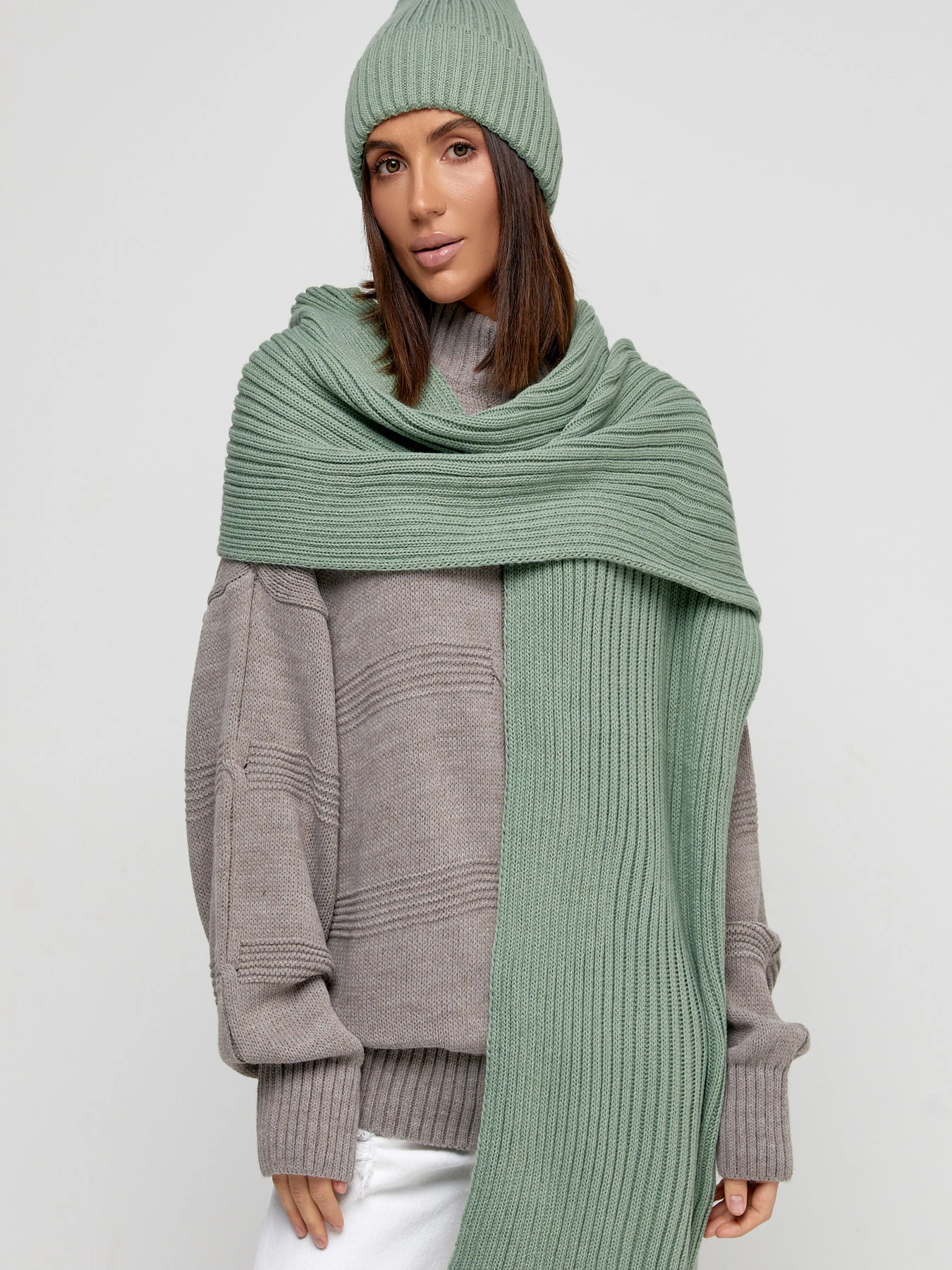 Шапки и кепки MarSe модель marse-komplekt-shapka-i-sharf-251-fistashka Фото