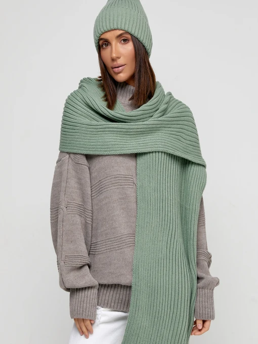 Шапки та кепки MarSe модель marse-komplekt-shapka-i-sharf-251-fistashka Фото