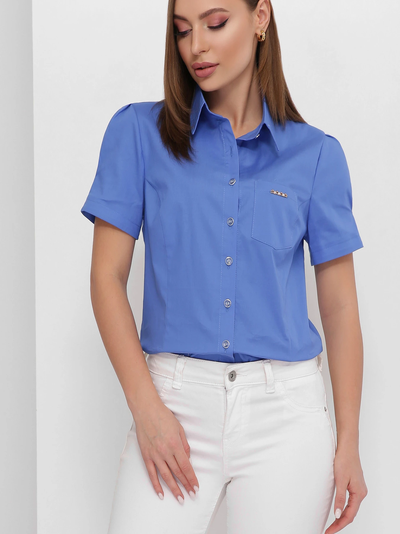 Сорочки MarSe модель marse-bluza-1879-sinij Фото