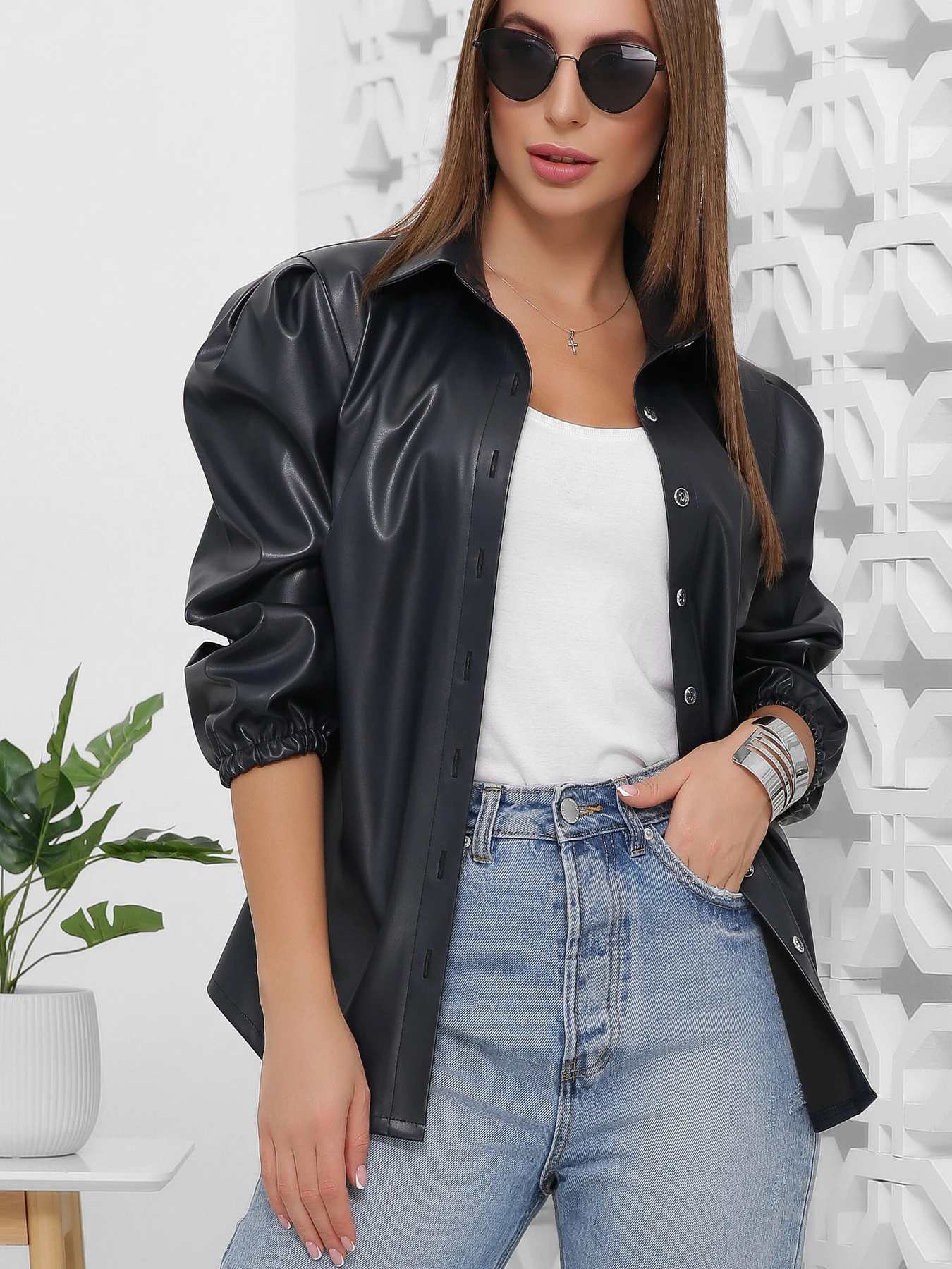 Сорочки MarSe модель marse-bluza-1854-temno-sinij Фото
