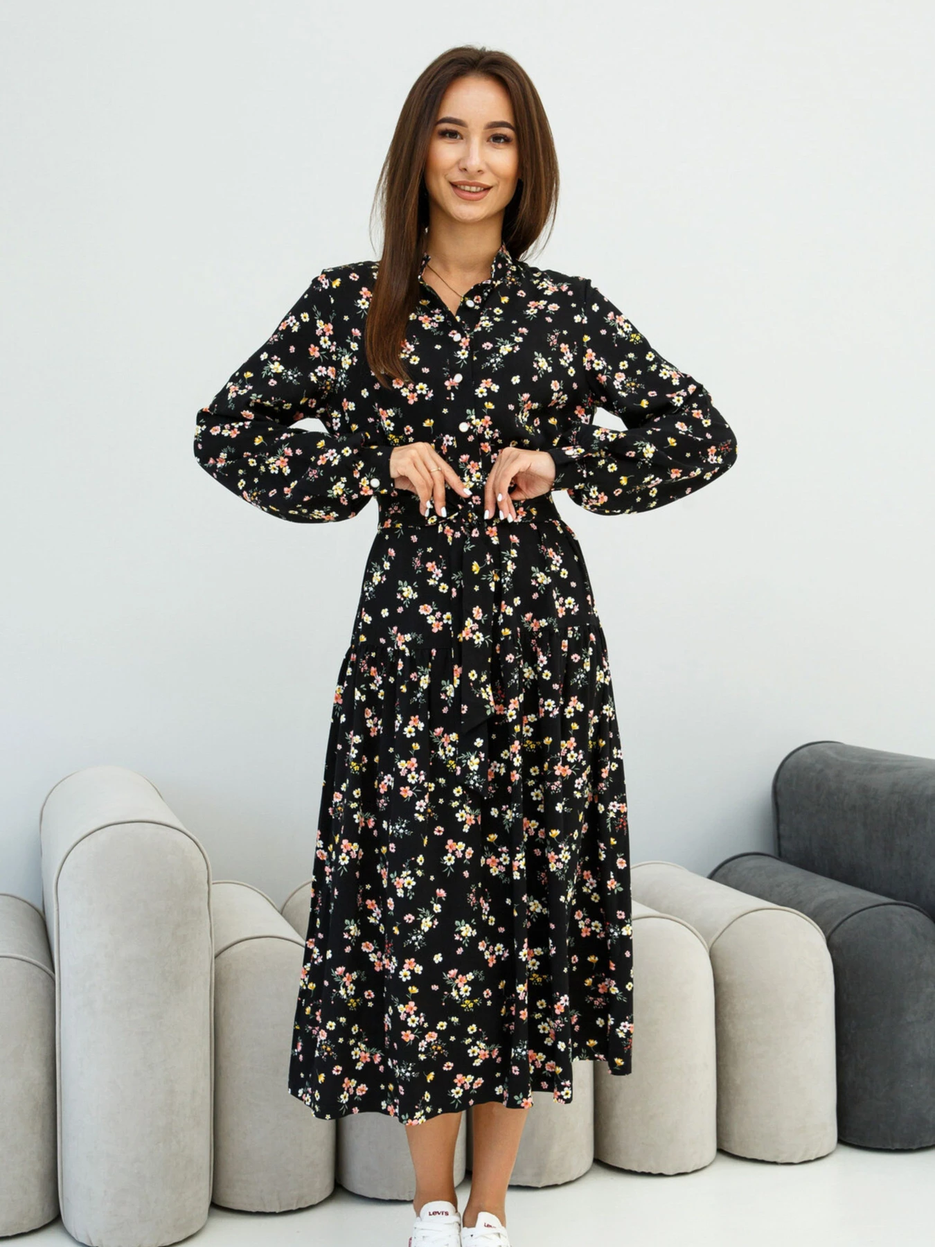 Платья RiMari модель 1323-chornij-print Платья RiMari модель 1323-chornij-print Фото
