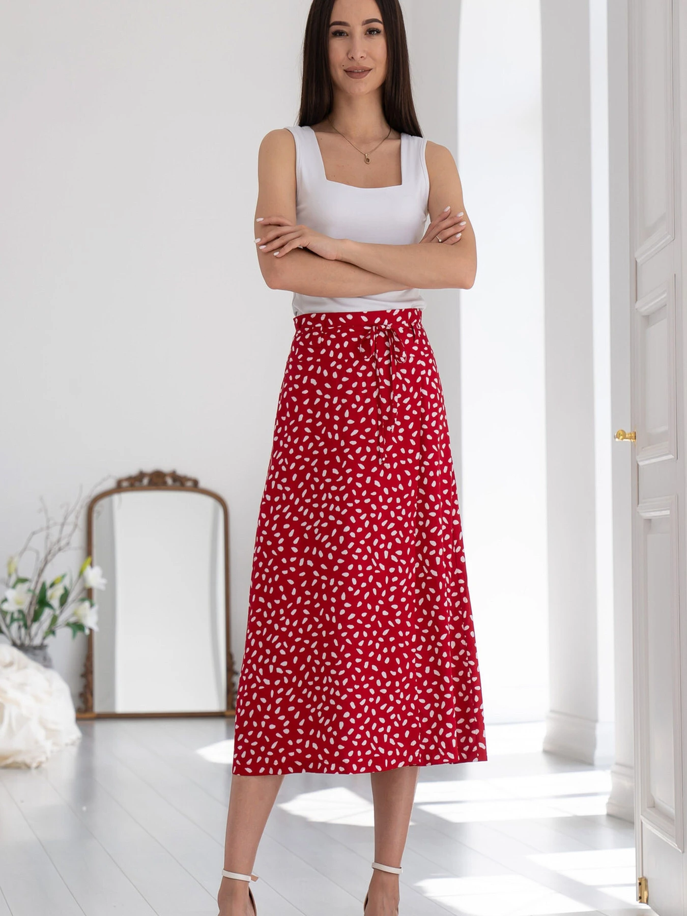Юбки RiMari модель 0322-chervonij-print Фото