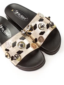 Шлёпанцы It-girl модель 1722-gold Фото