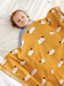 Плед Детский Хлопок  Вязаный Желтый Овцы Lovely Svi  модель 101380919 Фото
