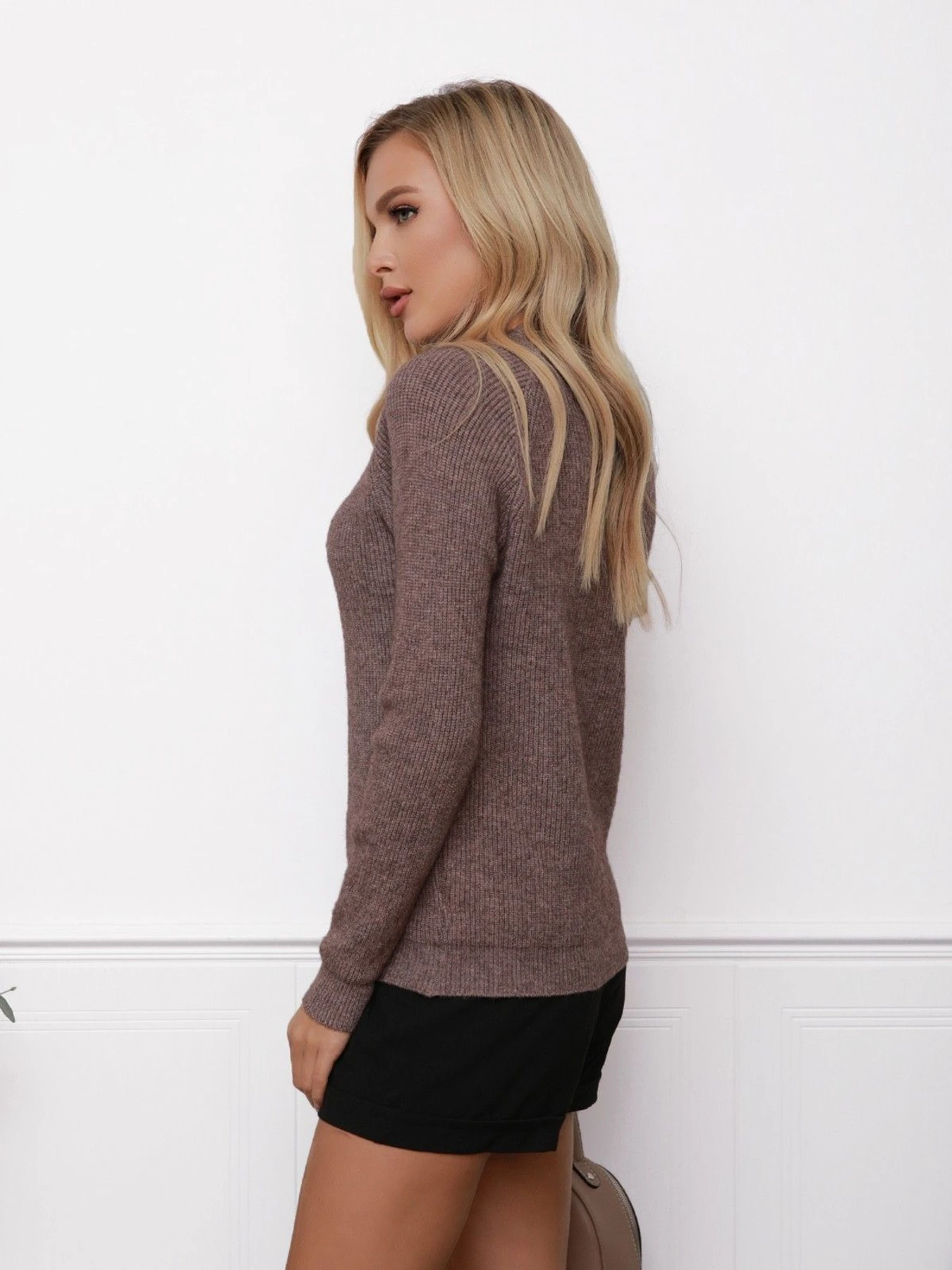 Свитеры и кардиганы ISSA Plus модель WN20-48_brown Свитеры и кардиганы ISSA Plus модель WN20-48_brown Фото