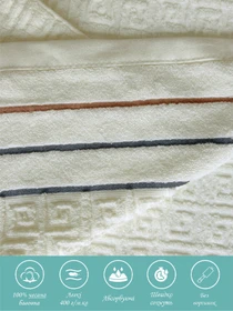 Набор 2 жаккардовые полотенца Lovely Svi для ванной, отелей, SPA, саун 70х140 см + 35 х 75 см Версаче Бежевый Lovely Svi модель 2561103 Фото