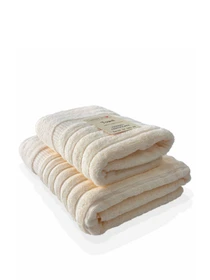 Набор 2 жаккардовых полотенца  для ванной, отелей, СПА, в подарок,  Oxford Stripe Cream Lovely Svi  модель 371124 Фото