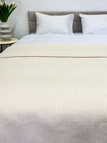 Покрывало Pique хлопковое Beige в крафтовой подарочной коробке Ecotton модель 24539 Фото