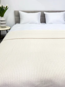 Покрывало Pique хлопковое Beige в крафтовой подарочной коробке Ecotton модель 24539 Фото