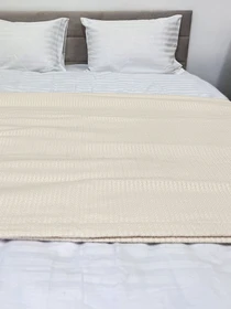 Покрывало Pique хлопковое Beige в крафтовой подарочной коробке Ecotton модель 24539 Фото