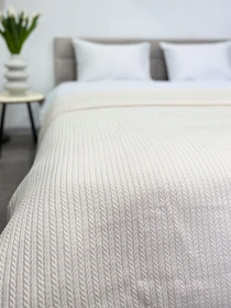 Покривало Pique бавовняне Beige в крафтовій подарунковій коробці Ecotton модель 24539 Покривало Pique бавовняне Beige в крафтовій подарунковій коробці Ecotton модель 24539 Фото