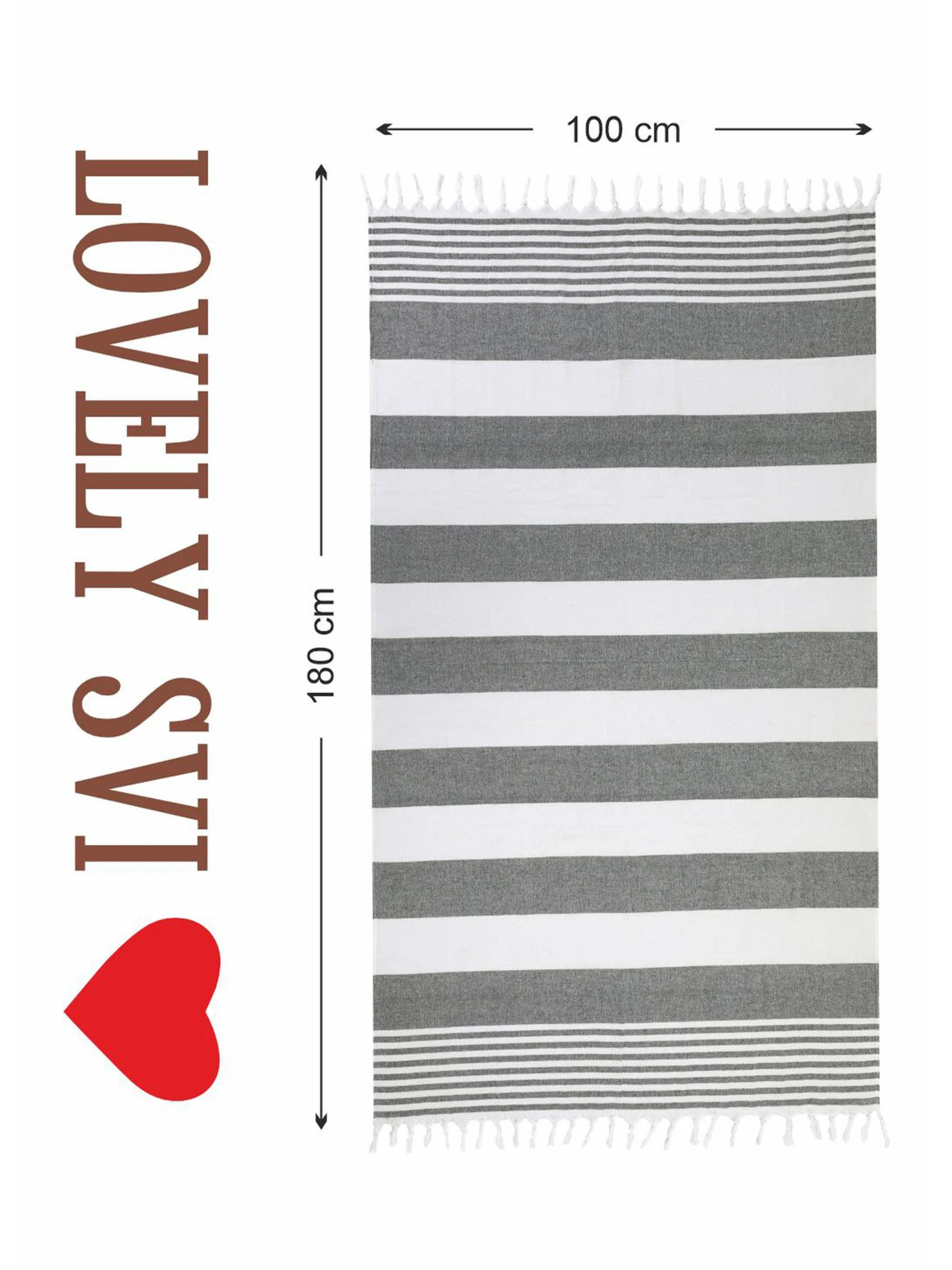 Полотенце пештемаль хлопковое для ванной, отелей, SPA, саун, бани - XХL Grey Stripes Lovely Svi модель 5032025 Полотенце пештемаль хлопковое для ванной, отелей, SPA, саун, бани - XХL Grey Stripes Lovely Svi модель 5032025 Фото