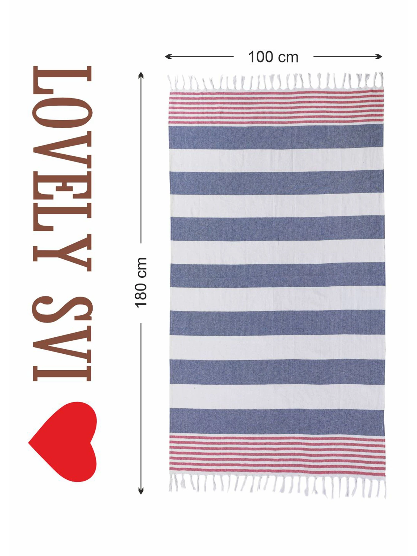Полотенце пештемаль хлопковое для ванной, отелей, SPA, саун, бани - XХL Blue/Red Stripes Lovely Svi модель 1032025 Полотенце пештемаль хлопковое для ванной, отелей, SPA, саун, бани - XХL Blue/Red Stripes Lovely Svi модель 1032025 Фото