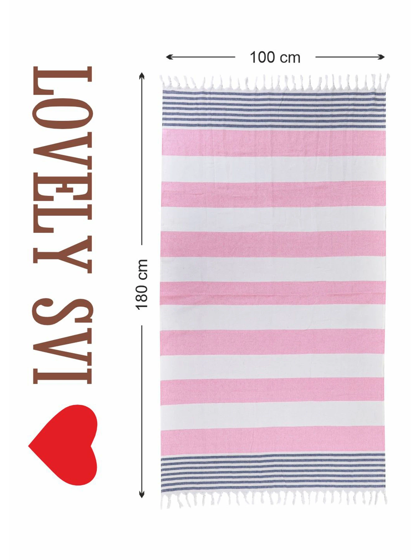 Полотенце пештемаль хлопковое для ванной, отелей, SPA, саун, бани - XХL Pink/Blue Stripes Lovely Svi модель 7032025 Полотенце пештемаль хлопковое для ванной, отелей, SPA, саун, бани - XХL Pink/Blue Stripes Lovely Svi модель 7032025 Фото