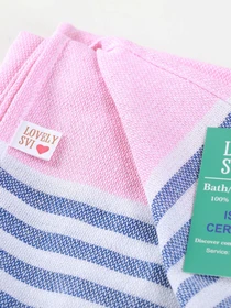 Полотенце пештемаль хлопковое для ванной, отелей, SPA, саун, бани - XХL Pink/Blue Stripes Lovely Svi модель 7032025 Фото