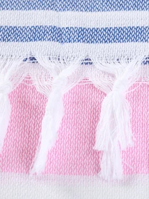Полотенце пештемаль хлопковое для ванной, отелей, SPA, саун, бани - XХL Pink/Blue Stripes Lovely Svi модель 7032025 Фото
