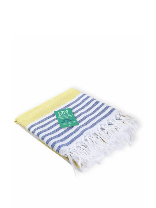 Полотенце пештемаль хлопковое для ванной, отелей, SPA, саун, бани - XХL Red/Blue Stripes Lovely Svi  модель 8032025 Фото