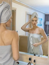 Полотенце пештемаль хлопковое для ванной, отелей, SPA, саун, бани - XХL Серый Lovely Svi модель 3042023 Фото