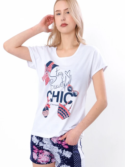 Одежда для дома и сна Носи своє модель 8072-002-33-hrizantema-chornilxno-sinj Фото