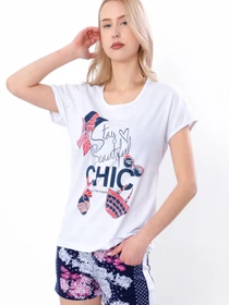 Одежда для дома и сна Носи своє модель 8072-002-33-hrizantema-chornilxno-sinj Фото
