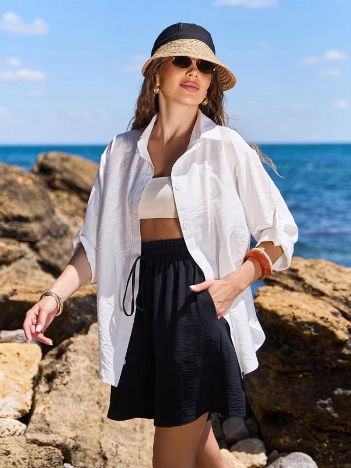 Рубашки ISSA Plus модель SA-641_молочный Фото