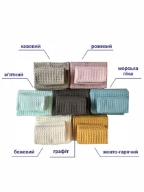 Набор 3 вафельных полотенца для ванной, отелей, SPA, саун, кухні -  Желтый Lovely Svi  модель 110826 Фото