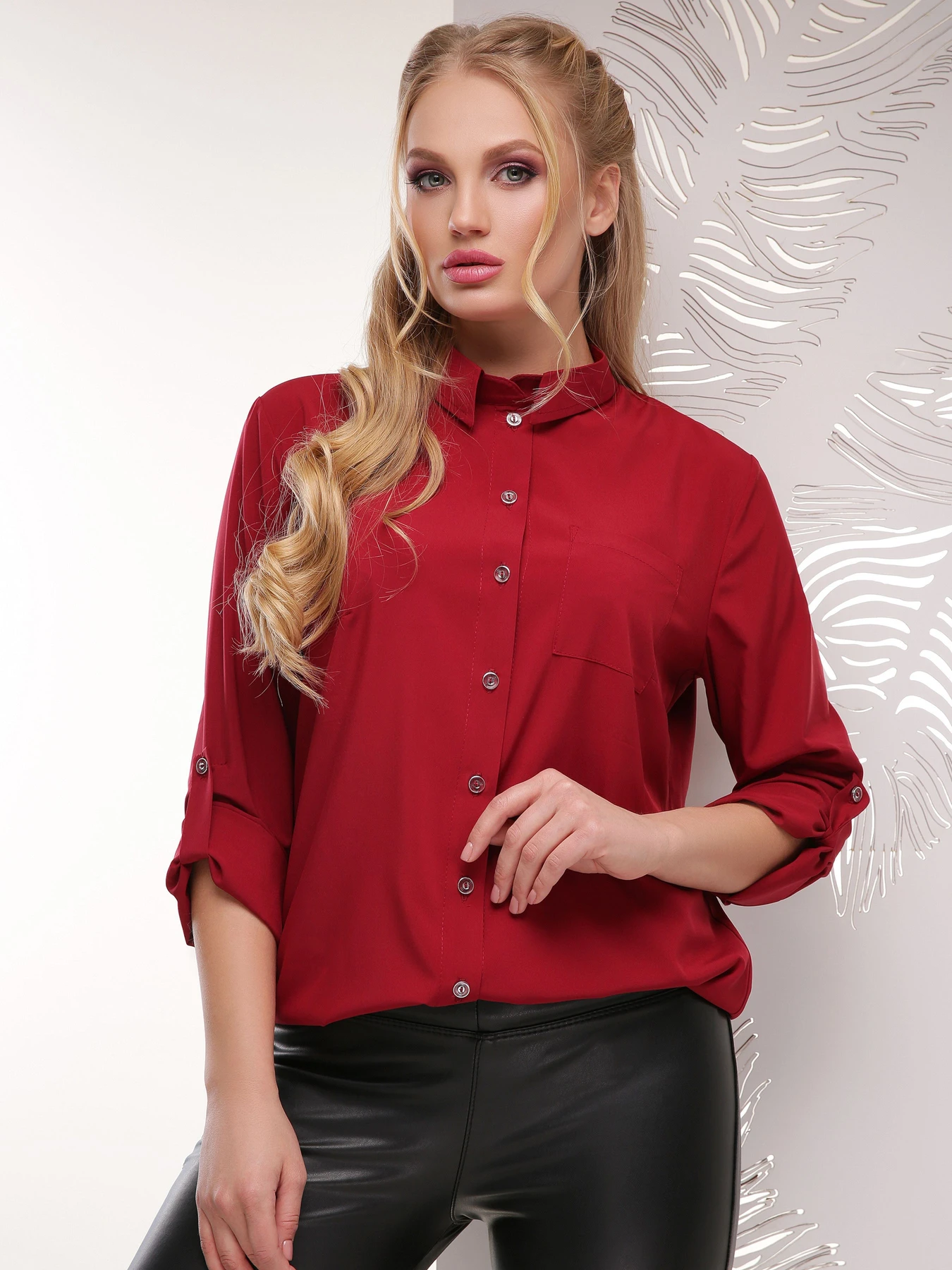 Сорочки MarSe модель marse-bluza-1880-bordovj Фото