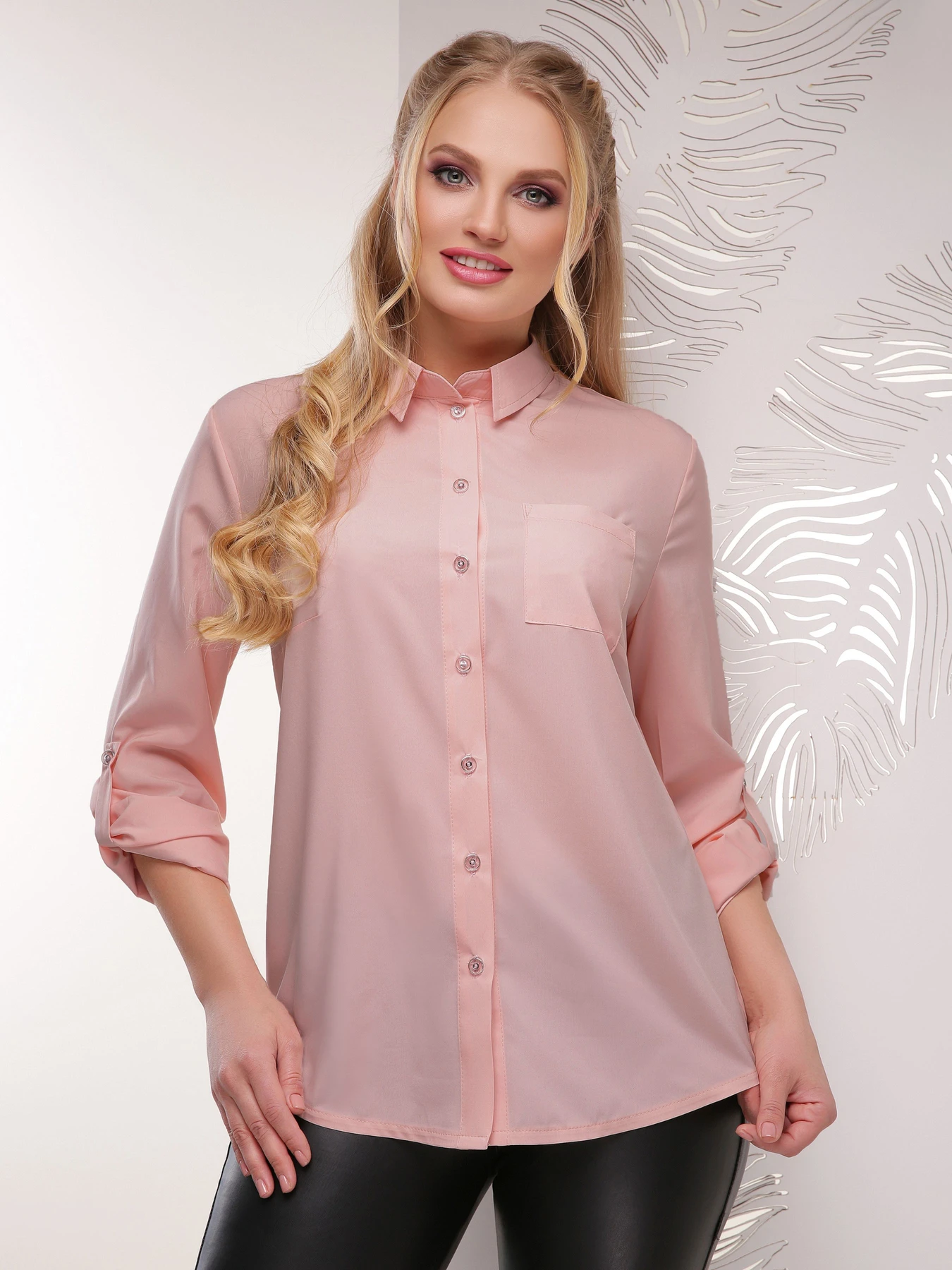 Сорочки MarSe модель marse-bluza-1880-pudrovj Фото