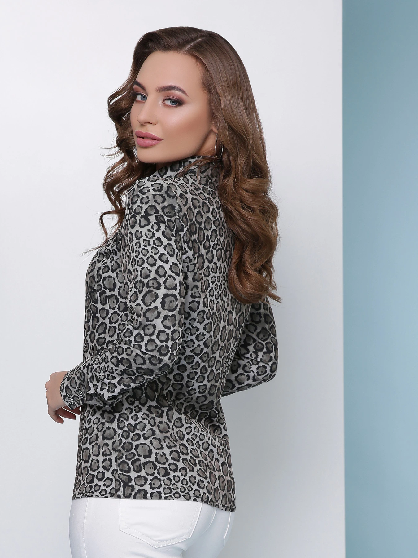 Сорочки MarSe модель marse-bluza-1810-grafitovj-leopard Фото