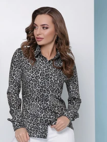 Сорочки MarSe модель marse-bluza-1810-grafitovj-leopard Фото