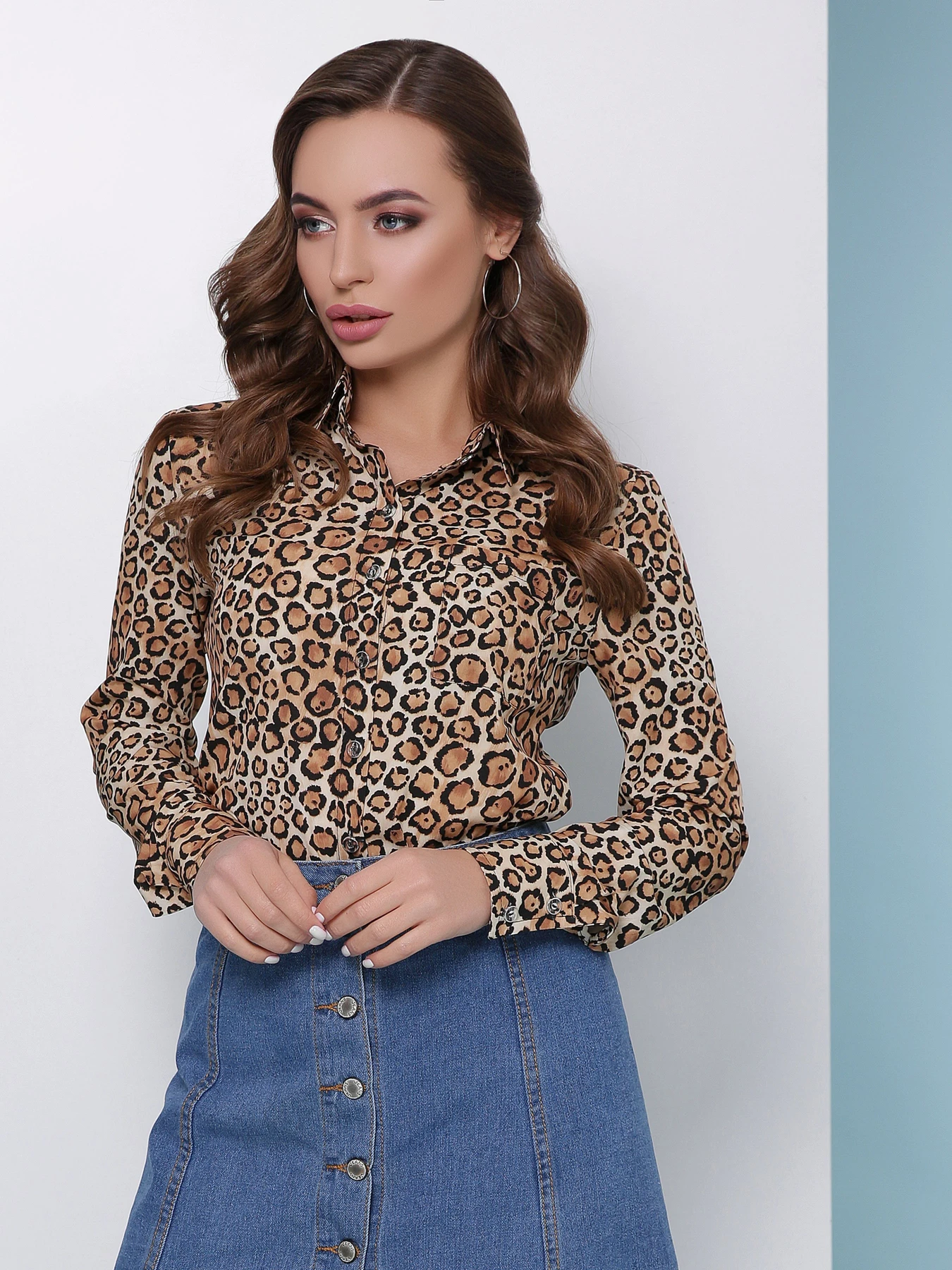 Рубашки MarSe модель marse-bluza-1810-bezhevj-leopard Фото
