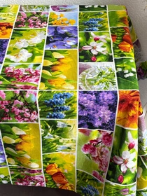 Скатертина бавовняна з першими весняними квітами Ecotton модель 24621 Фото