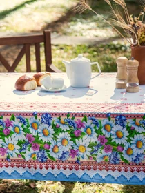 Скатертина бавовняна з ромашками Ecotton модель 23647 Фото